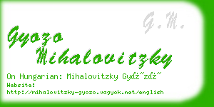 gyozo mihalovitzky business card